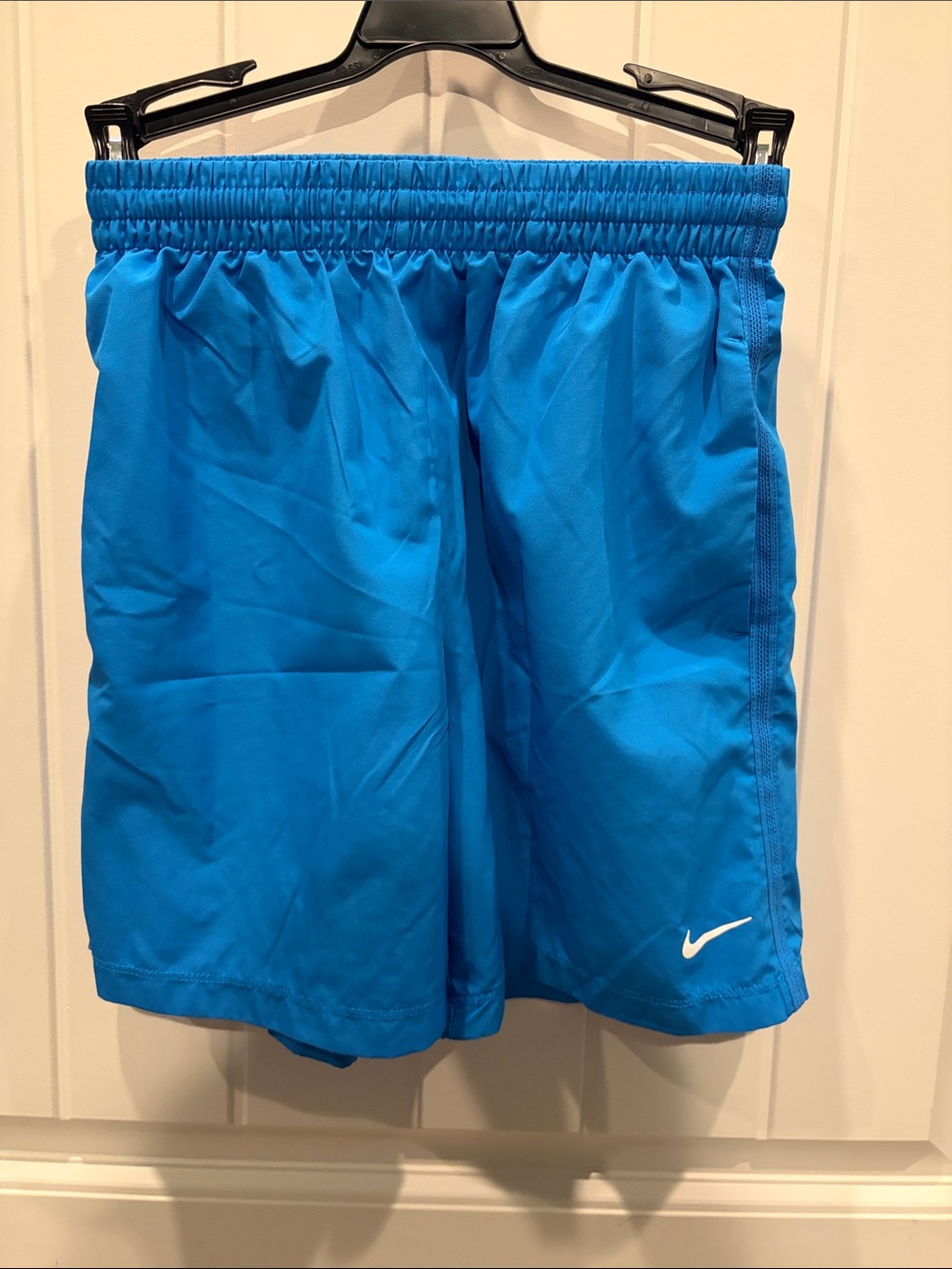 Nike boy’s Bright Blue Athletic Shorts with White Swoosh